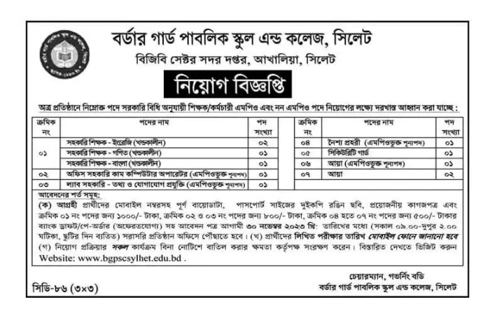 Border Guard public School & College Sylhet Circular 2023 (1)