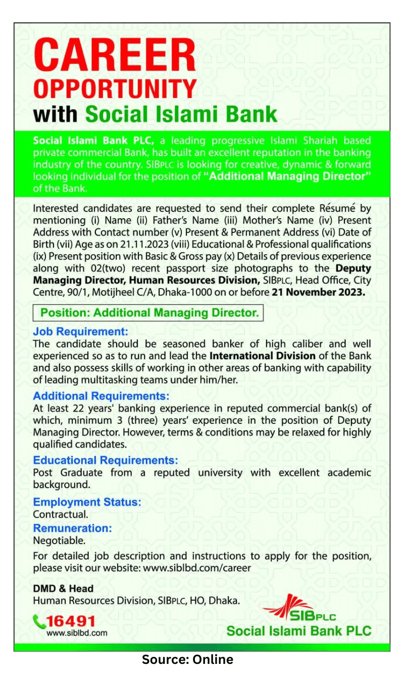 Social Islami Bank Limited Job Circular 2023 (1)