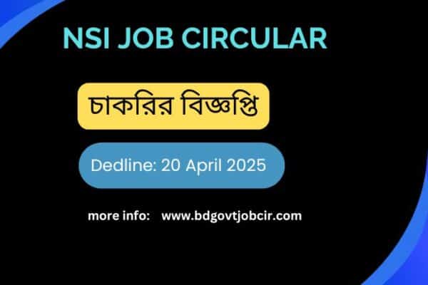 NSI Job Circular 2025 NSI Job Circular 2025
